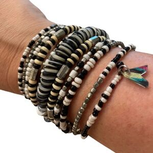 Noonday Collection Coil Spring Wrap Beaded Bracelet